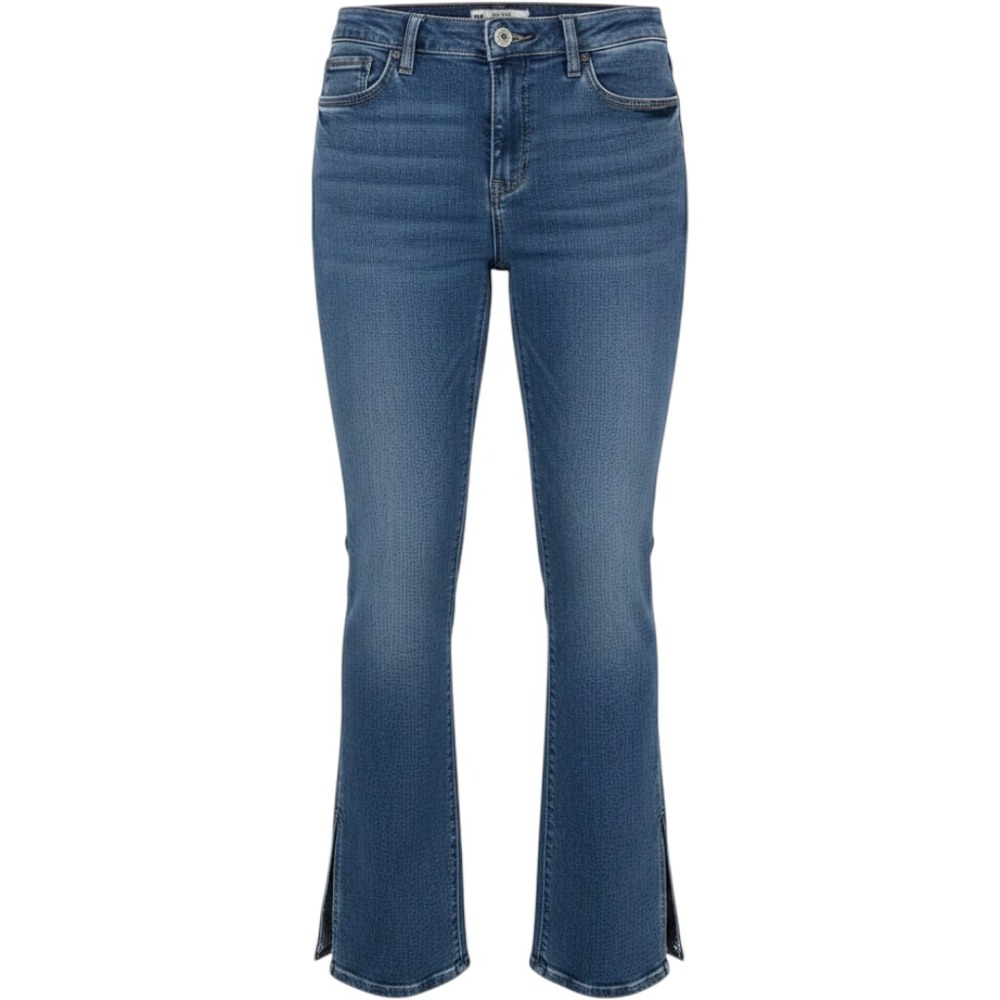 Free People Blue Split Hem Slim Straight Leg Jeans Released Hem Y2K Women Sz 27